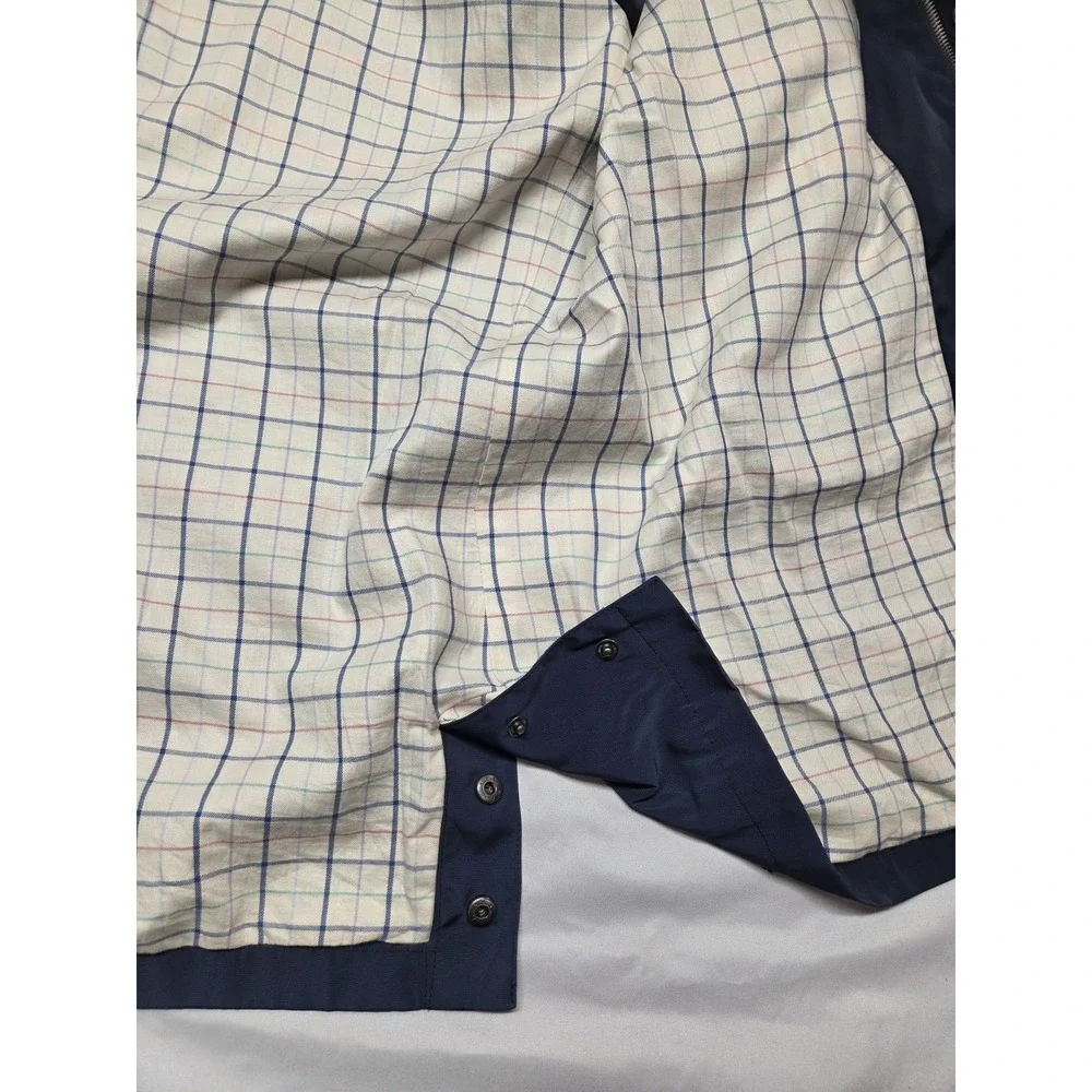 Brooks Brothers 346 Blazer Rain Jacket Coat Men XL Navy Blue Full Zip Snap